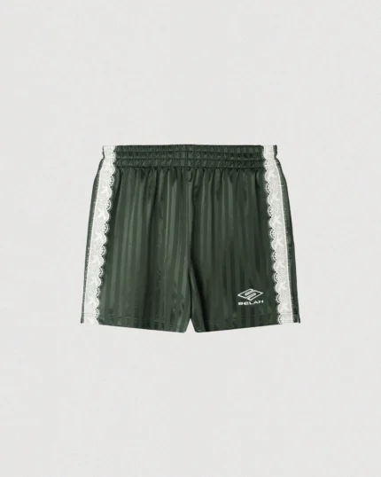 ATHLETICA" LACE SOCCER SHORTS FOREST