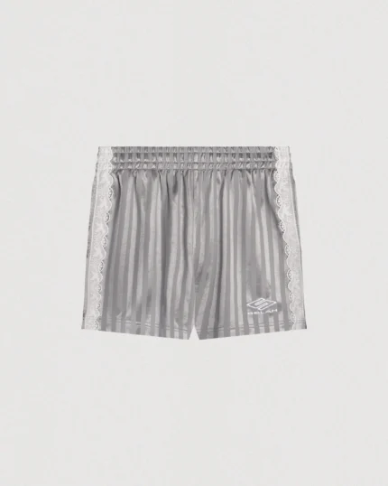 ATHLETICA" LACE SOCCER SHORTS SILVER